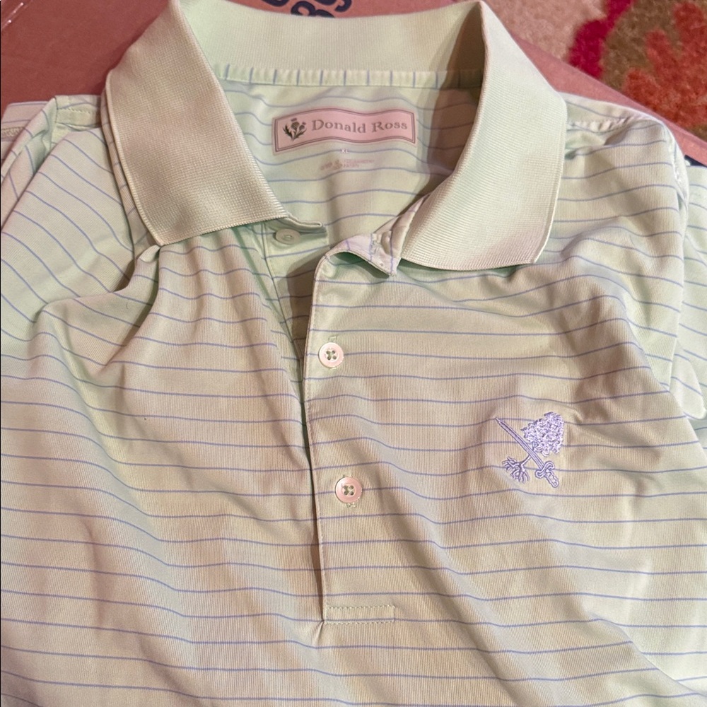 Donald Ross Mint Striped Polo Shirt